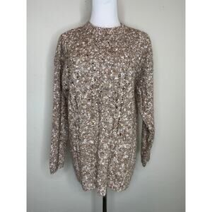 Vintage 90s Forenza Brown Tan Marled Crew Neck Sweater Sz Medium